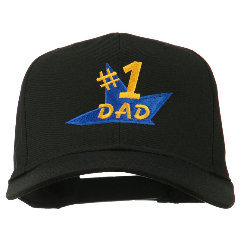 Number 1 Dad Star Embroidered Cap Black One Size