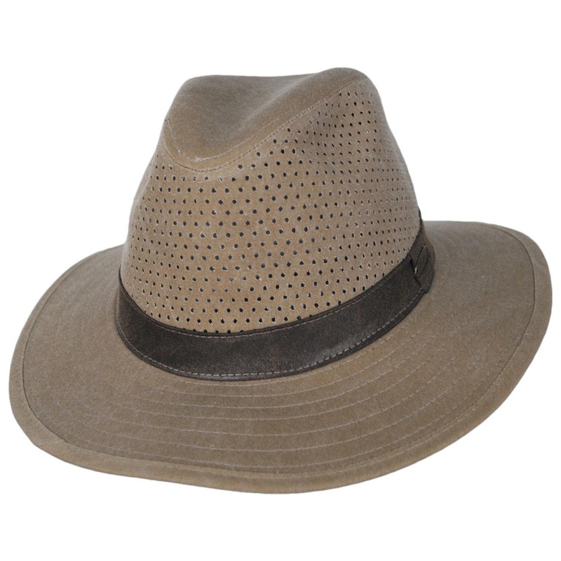 Reverie Cotton Safari Fedora Hat KHAKI M