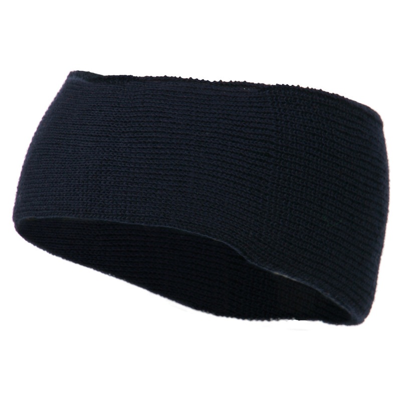 Solid Colored Rib Knit Earband Black One Size