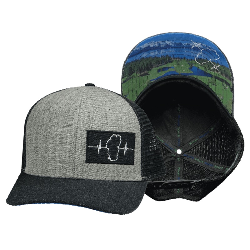 Tahoe Hat – Baseball Hat Fit – Heather Charcoal / Gray – Trucker Mesh