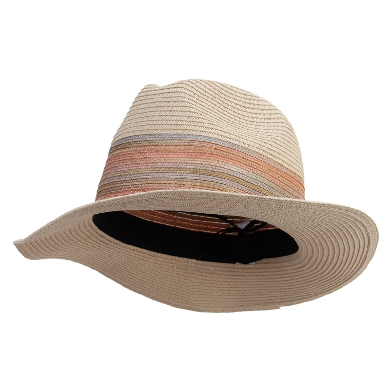 Women’s 2.5″ Brim Fedora Hat Tan One Size
