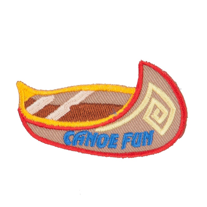 Canoe Embroidered Patches Brown One Size