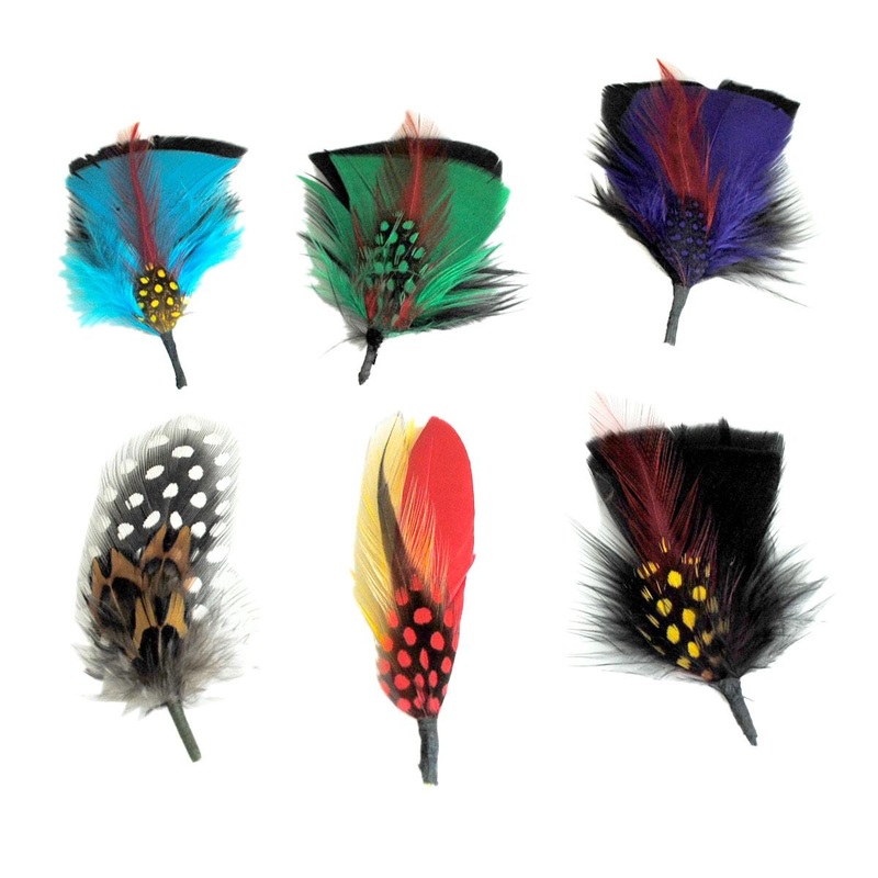 Fashion Side Feather 6-Pack ASSORTED ONE SIZE
