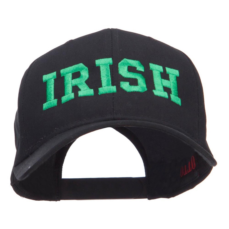 Irish Embroidered High Profile Cap Black One Size