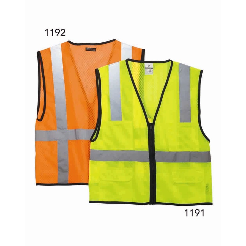 Kishigo 1191-1192 Economy Mesh 6-Pocket Vest Lime S/M