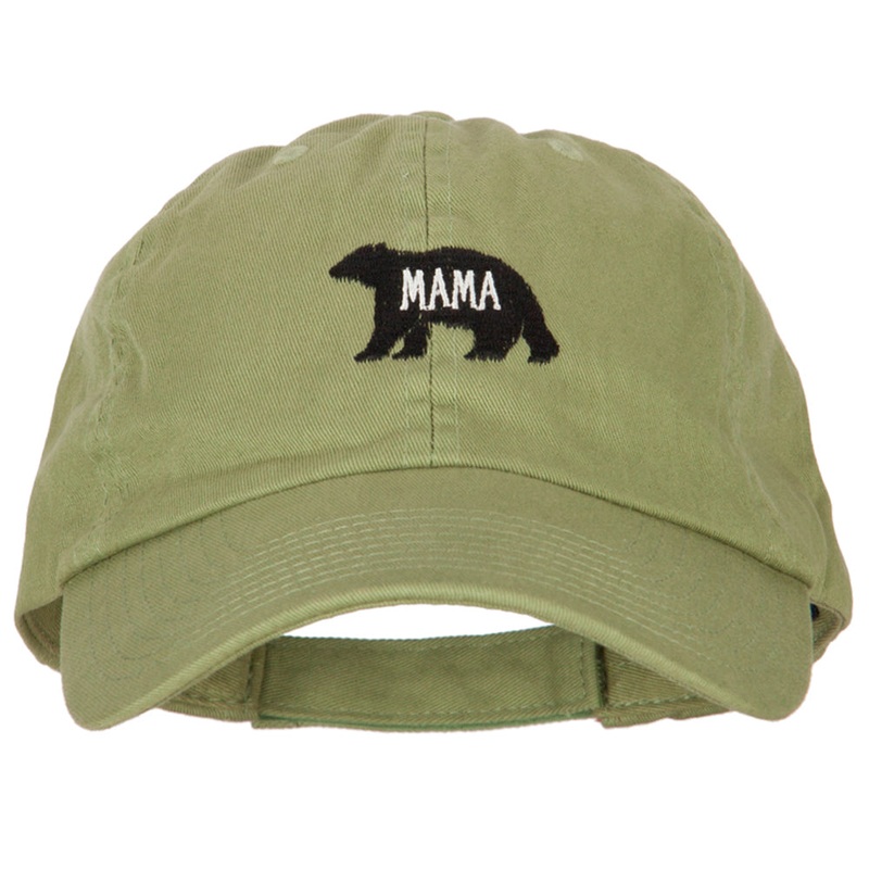 Mama Bear Embroidered Low Profile Cotton Cap Cactus One Size