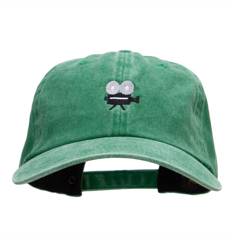 Movie Camera Embroidered Unstructured Cotton Cap Kelly Green One Size