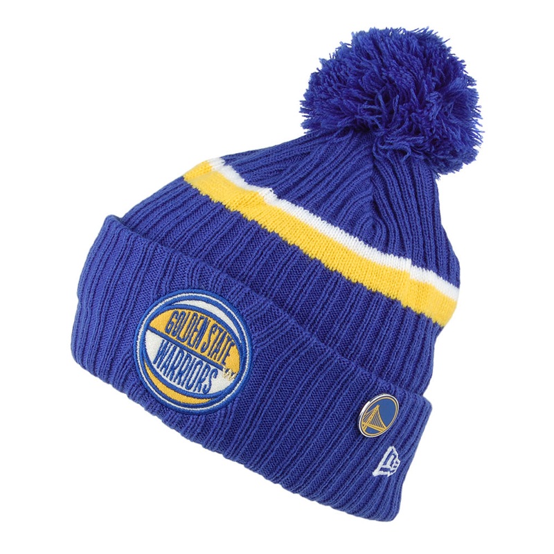 New Era Golden State Warriors Knit Cuff Bobble Hat – NBA Draft OTC – Blue 1-Size