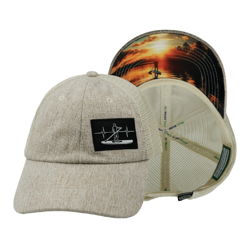 Paddle Board Hat – Dad Hat – Sand Hemp / Sand – Soft Trucker Mesh
