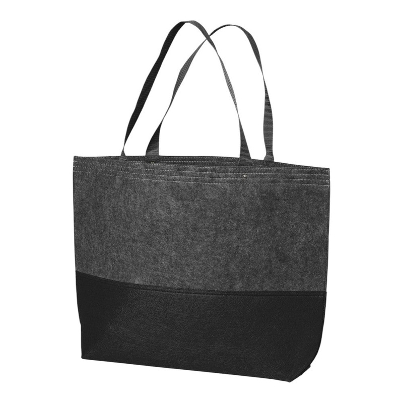 Port Authority BG402L Large Felt Tote Black/ Felt Charcoal