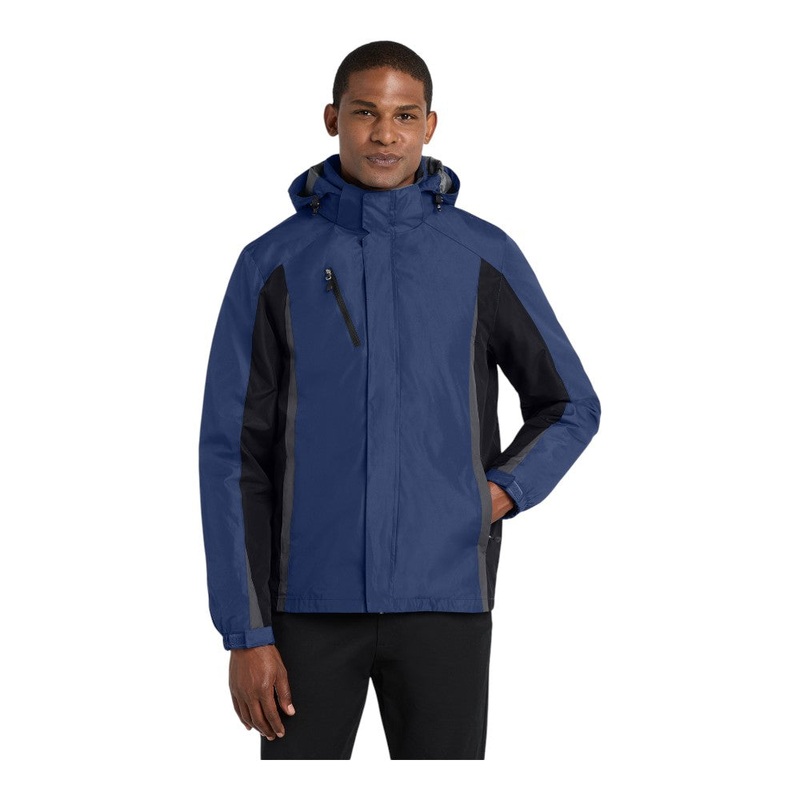 Port Authority J321 Colorblock 3-in-1 Jacket Admiral Blue/ Black/ Magnet XS