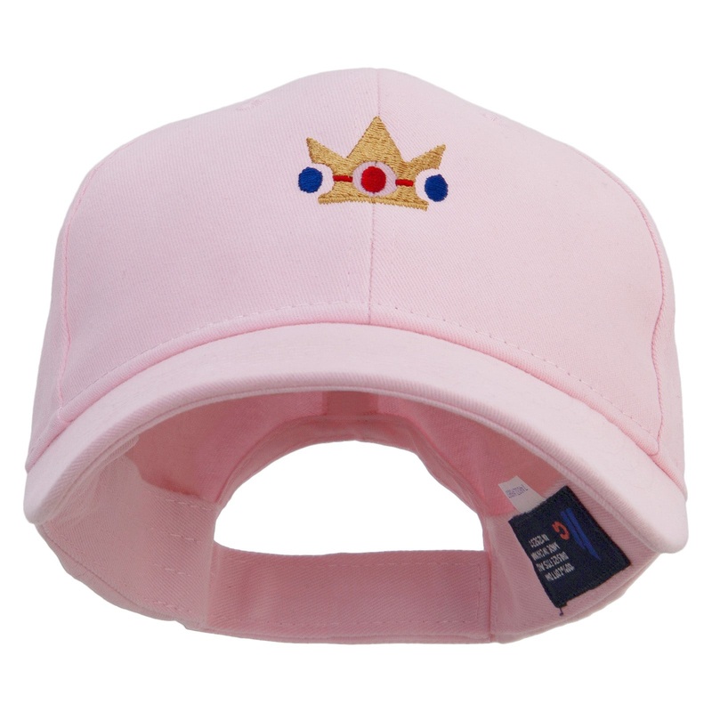 Princess Crown Embroidered New Deluxe Cotton Caps Pink One Size