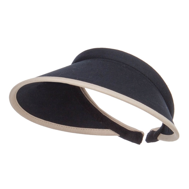 Trim Brushed Cotton Clip On Visor Black One Size