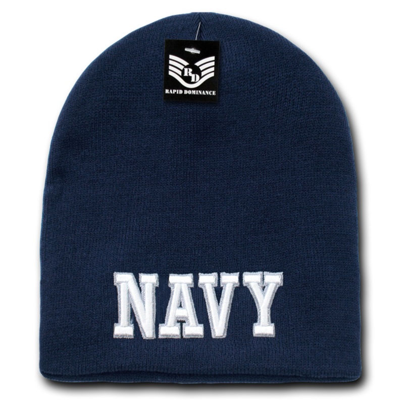 United States Navy Beanie, Navy Knit Cap, USN Beanie, Navy Text – Rapid Dominance S90 Navy