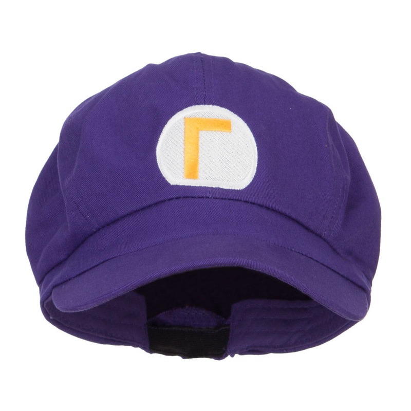 Wario Waluigi Embroidered Cotton Newsboy Cap Purple M-L
