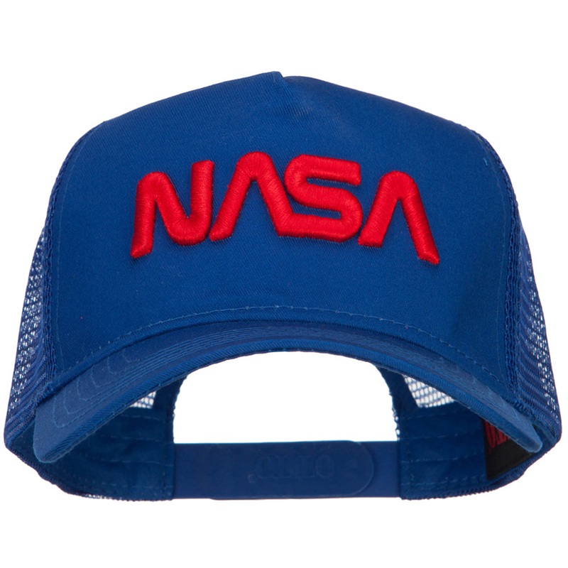 3D NASA Letters Logo Embroidered Twill Mesh Cap Royal One Size