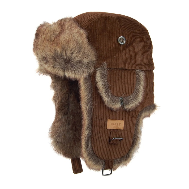 Barts Hats Corduroy Rib Faux Fur Bomber Trapper Hat – Brown 1-Size