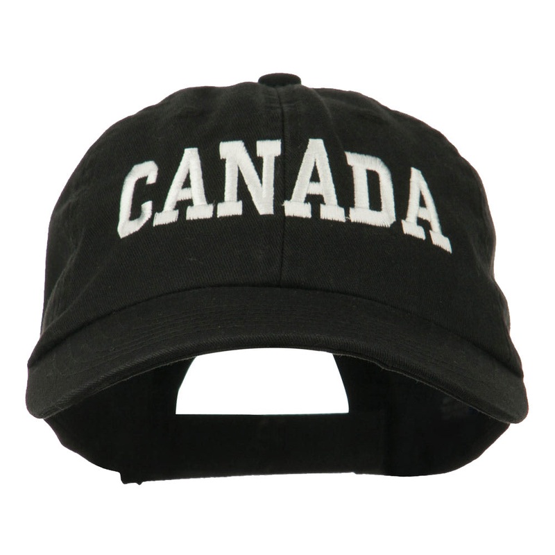 Canada Embroidered Low Profile Pet Spun Washed Cap Black One Size