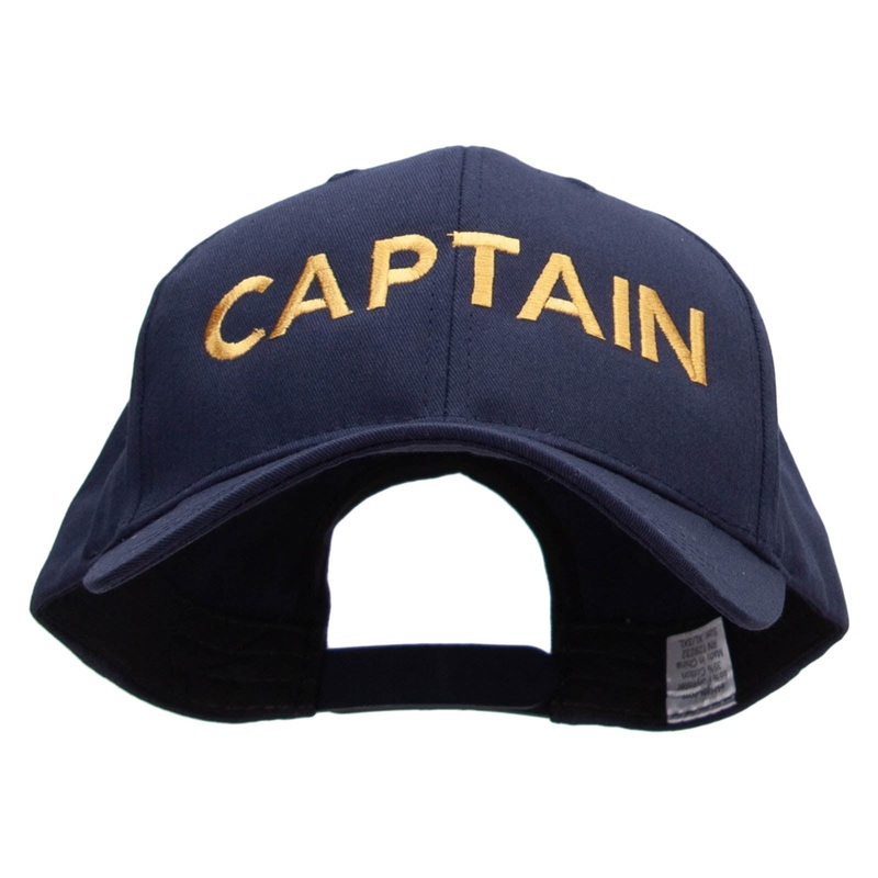 Captain Embroidered Big Size Structured Solid Poly Cotton Twill High Profile Pro Style Cap Navy XL-3XL