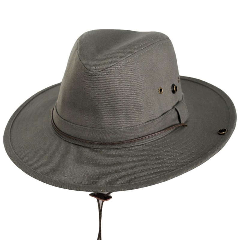 Chin Cord Cotton Aussie Hat OLIVE M