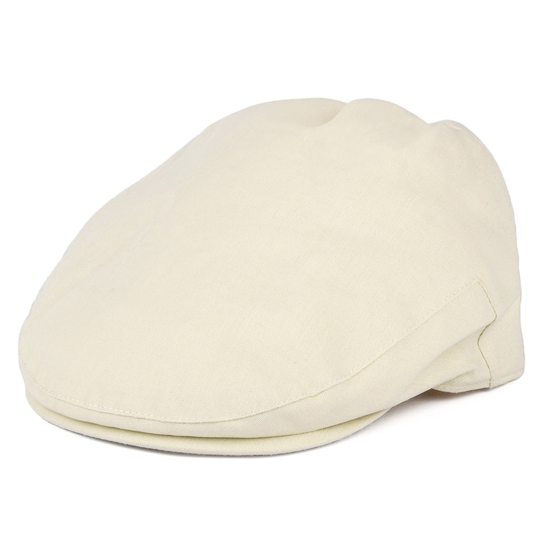 Christys Hats Balmoral Cotton-Linen Flat Cap – Buttermilk S