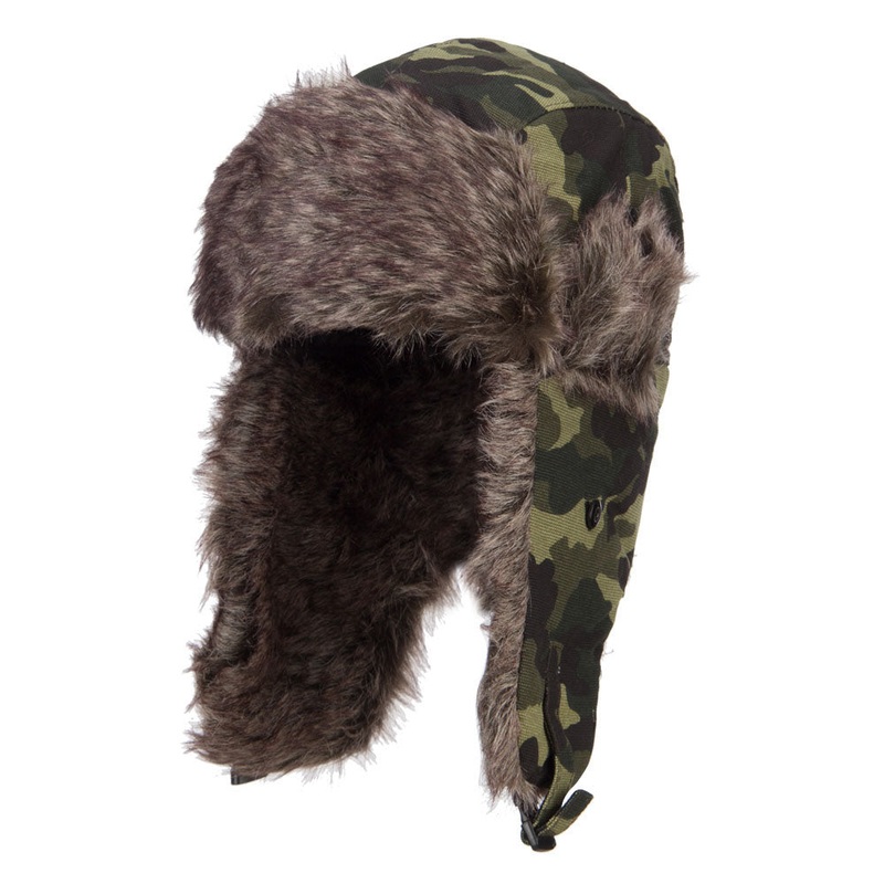 Cotton Camo Trooper Hat Camo One Size
