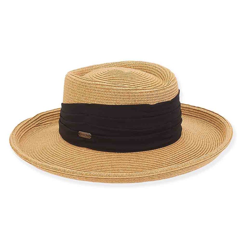 Flat Crown Up Brim Sun Hat – Sun ‘N’ Sand Hat Tan M/L (58 cm)
