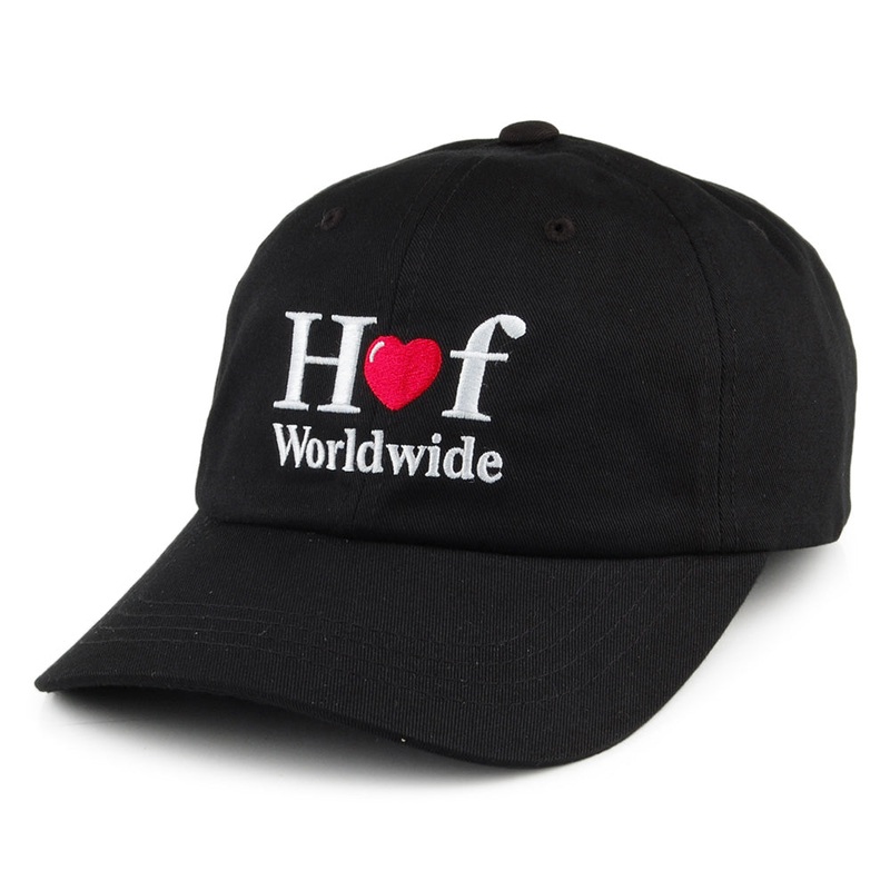 HUF Love Curved Visor Baseball Cap – Black Adjustable