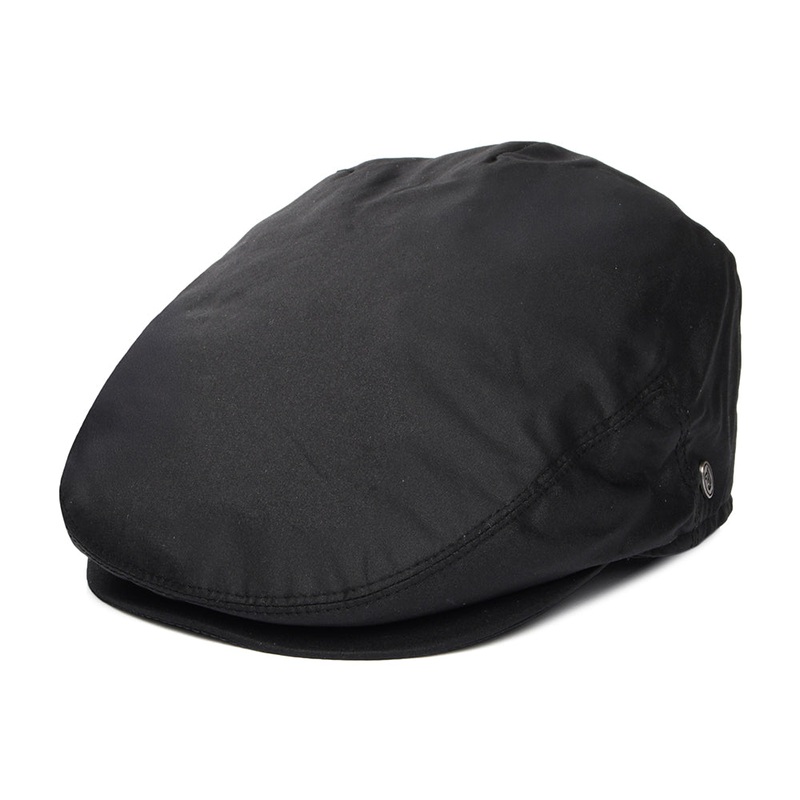 Jaxon & James Oilcloth Water Resistant Flat Cap – Black S