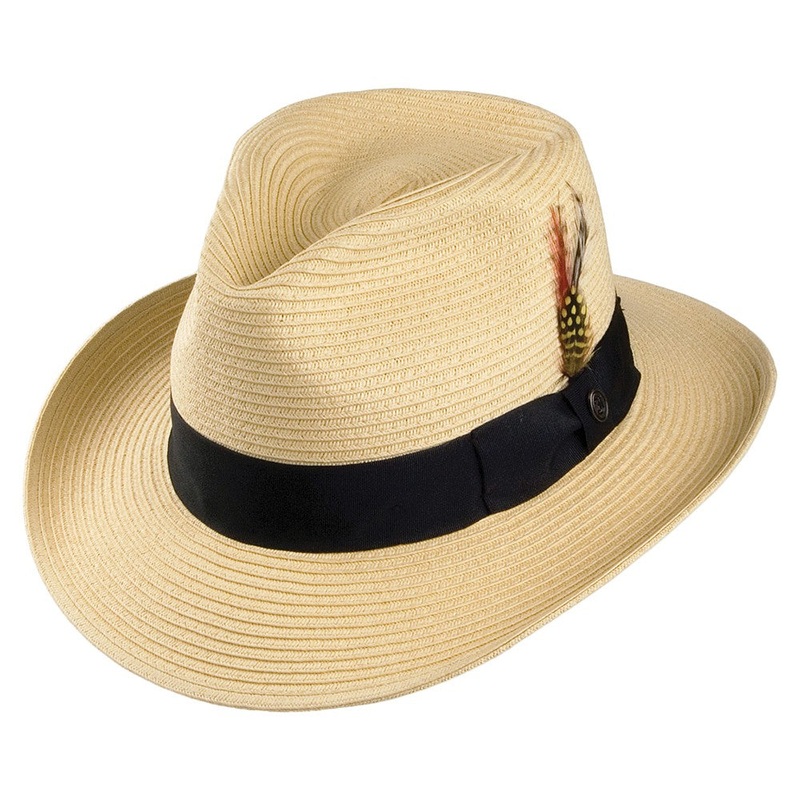 Jaxon & James Summer C-Crown Straw Fedora Hat – Natural S