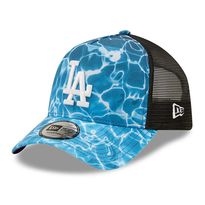 New Era 9FORTY L.A. Dodgers A-Frame Trucker Cap – MLB Summer City – Blue-Black Adjustable