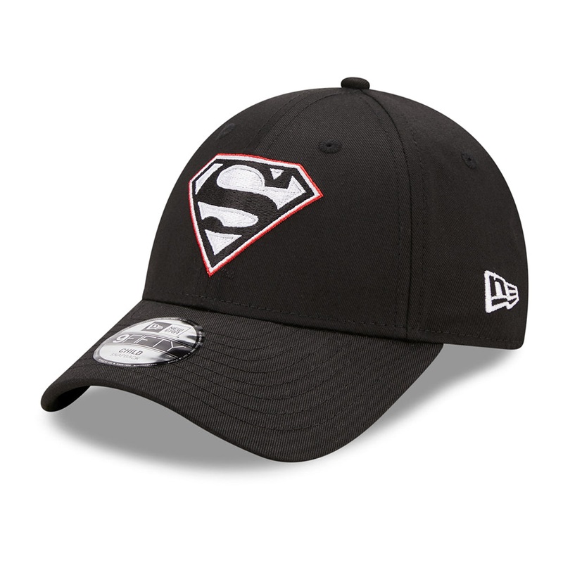 New Era Kids 9FORTY Superman Baseball Cap – Character Logo – Black CHILD ADJ.