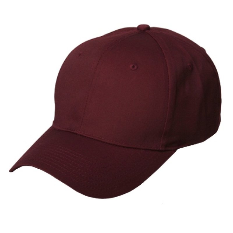 New High Profile Twill Caps Maroon One Size