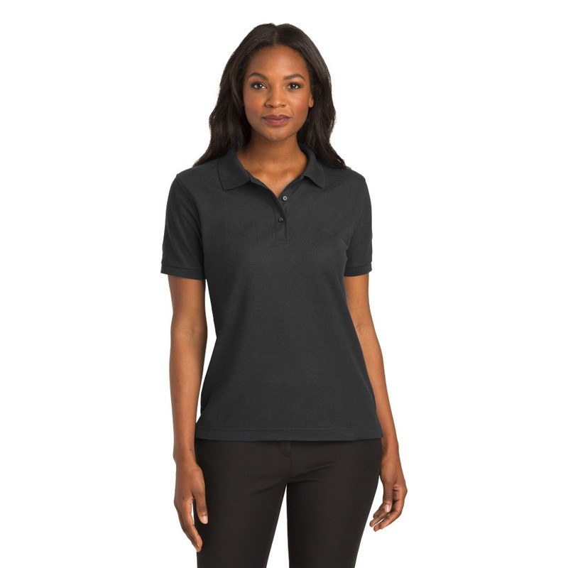 Port Authority L500 Ladies Silk Touch Polo – Black Black XS