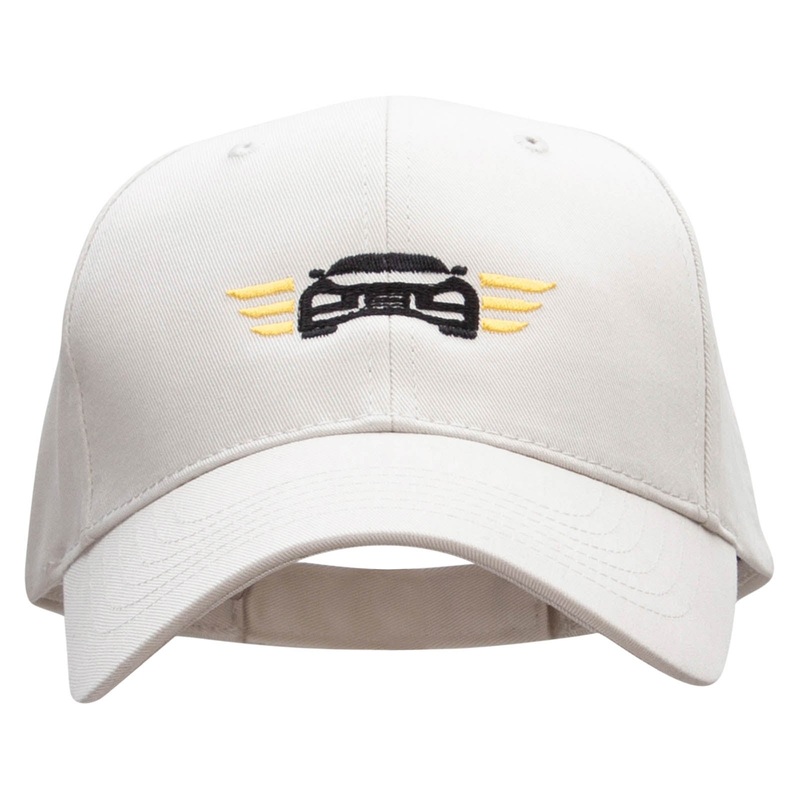 Winged Auto Embroidered Low Profile Organic Cotton Cap Stone One Size