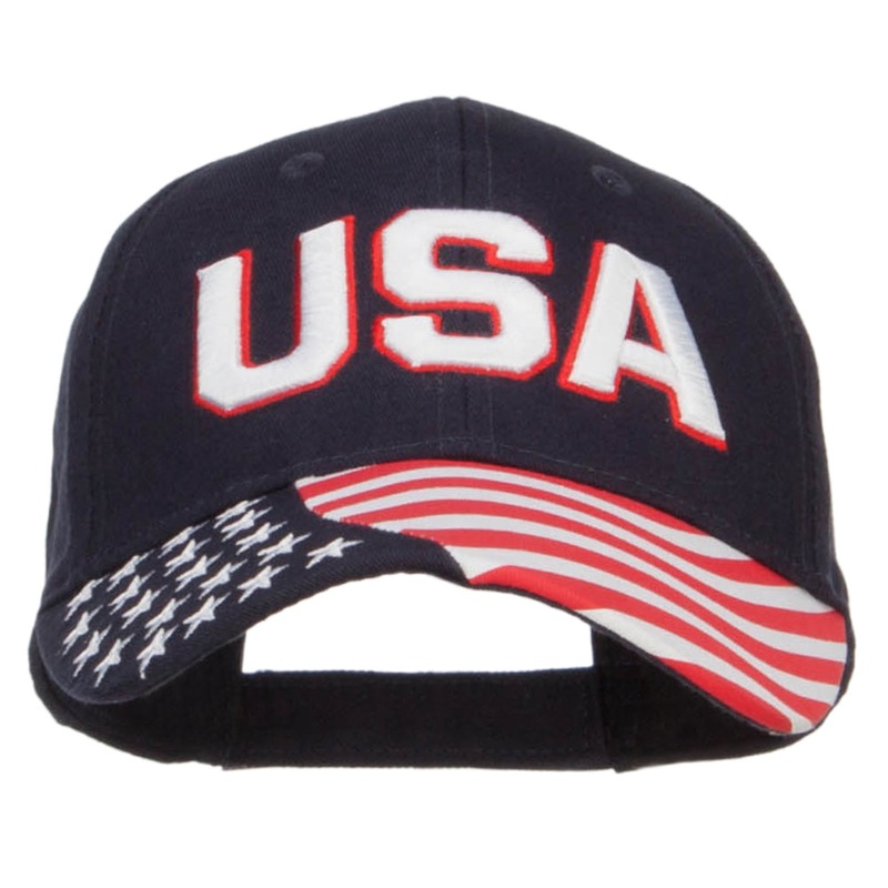 3D USA Flag Cotton Twill Cap Red One Size