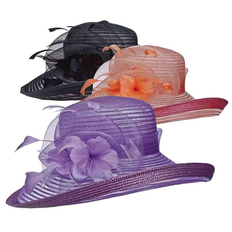 Crinoline Dress Hat with Up Turned Brim – Scala Collezione Black