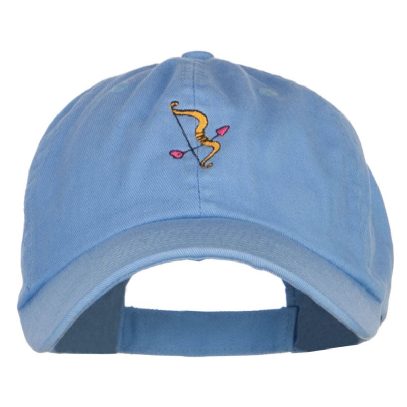 Cupid Bow Arrow Embroidered Low Cap Sky Blue One Size