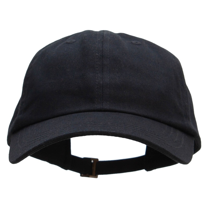 Dad Style Unstructured Low Profile 6 panel Cotton Cap Black One Size