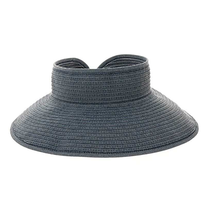 Denim Ribbon Wrap Around Roll Up Sun Visor Hat – Boardwalk Style Blue