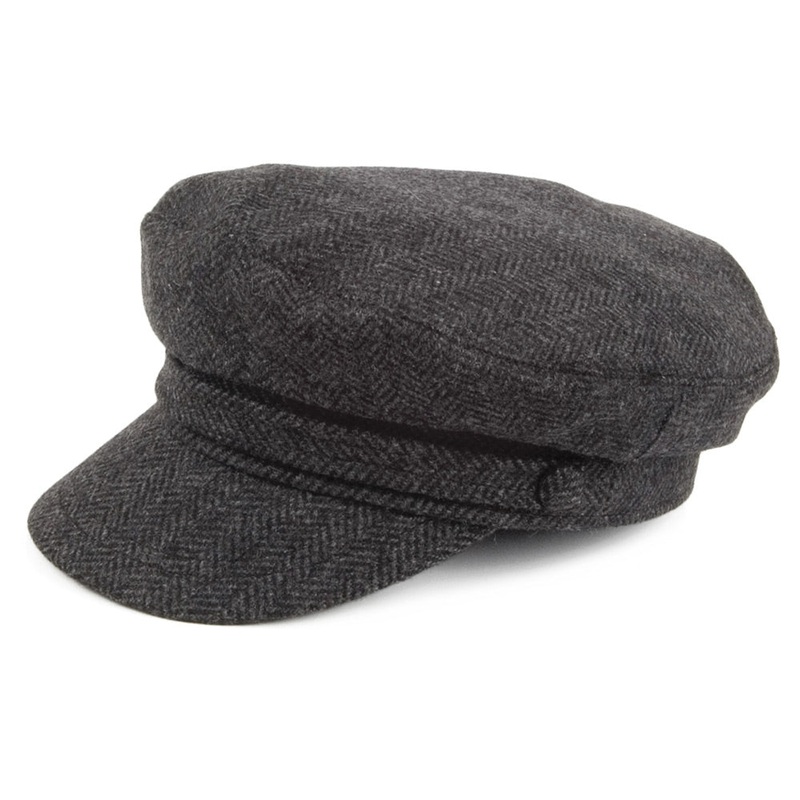 Jaxon & James Herringbone Fiddler Cap Charcoal Wholesale Pack Prepack