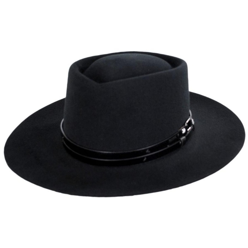 Lang Elite Wool Felt Gambler Hat BLACK S