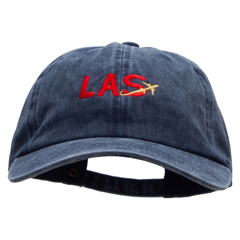 LAS Embroidered Unstructured Pigment Dyed Cotton Cap Navy One Size