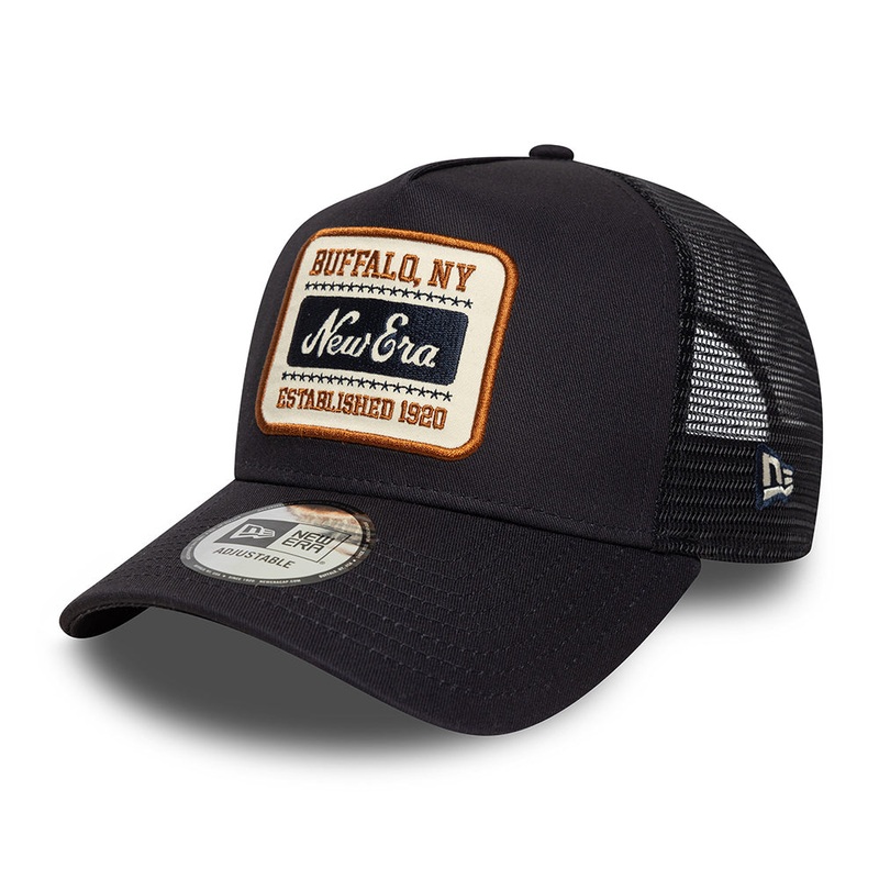 New Era A-Frame Trucker Cap – NE Patch – Navy Blue Adjustable