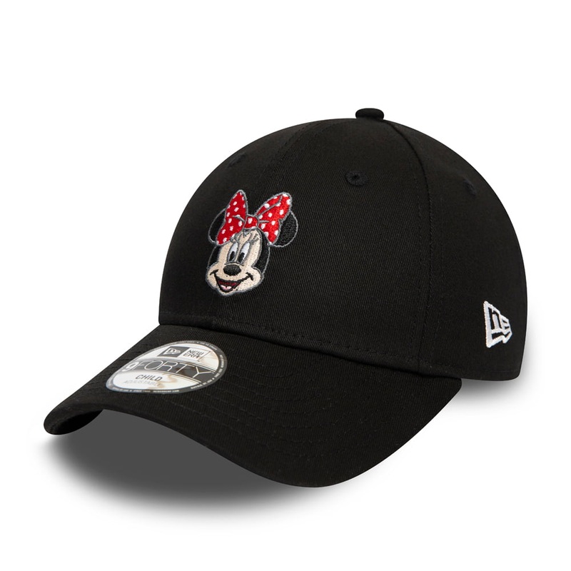 New Era Kids 9FORTY Minnie Mouse Baseball Cap – Disney Character Face – Black CHILD ADJ.