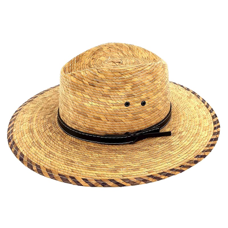 Petite Palm Leaf Safari Hat – Rustic Palm Leaf Hats Burnt Palm XS (54 cm)