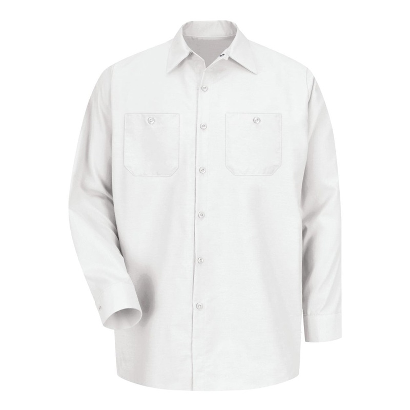Red Kap SP14 Industrial Long Sleeve Work Shirt – White White S