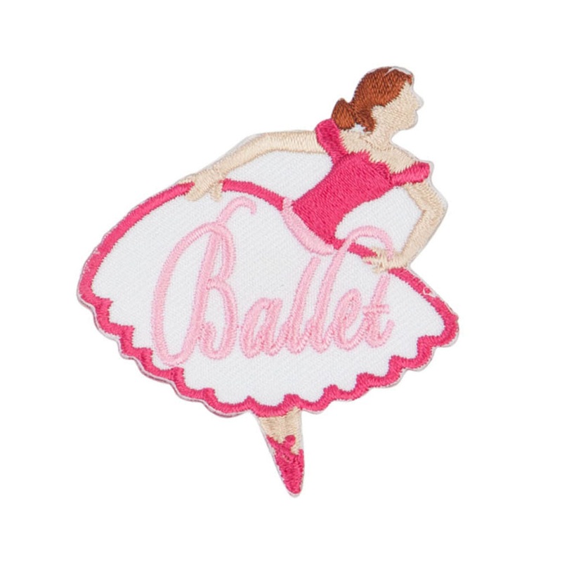 Ballet Embroidered Patches Pink One Size