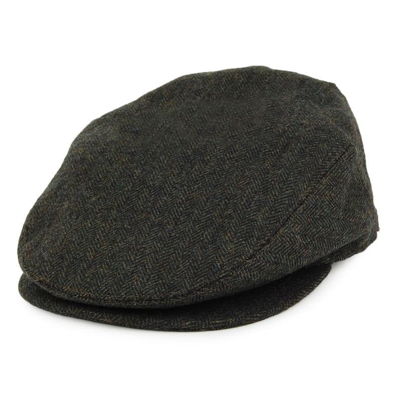 Barbour Hats Barlow Herringbone Wool Flat Cap – Olive S