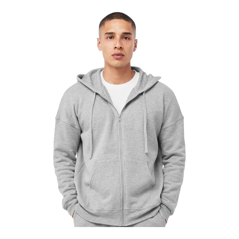 BELLA+CANVAS 3759 Unisex Sponge Fleece DTM Full-Zip Hoodie White XS